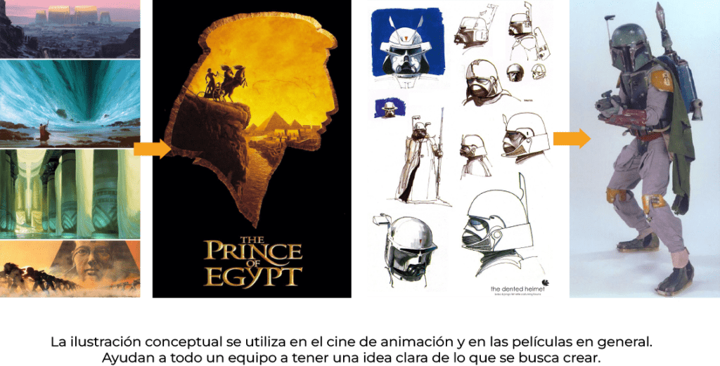 Concept art del príncipe de Egipto y de Boba Fes